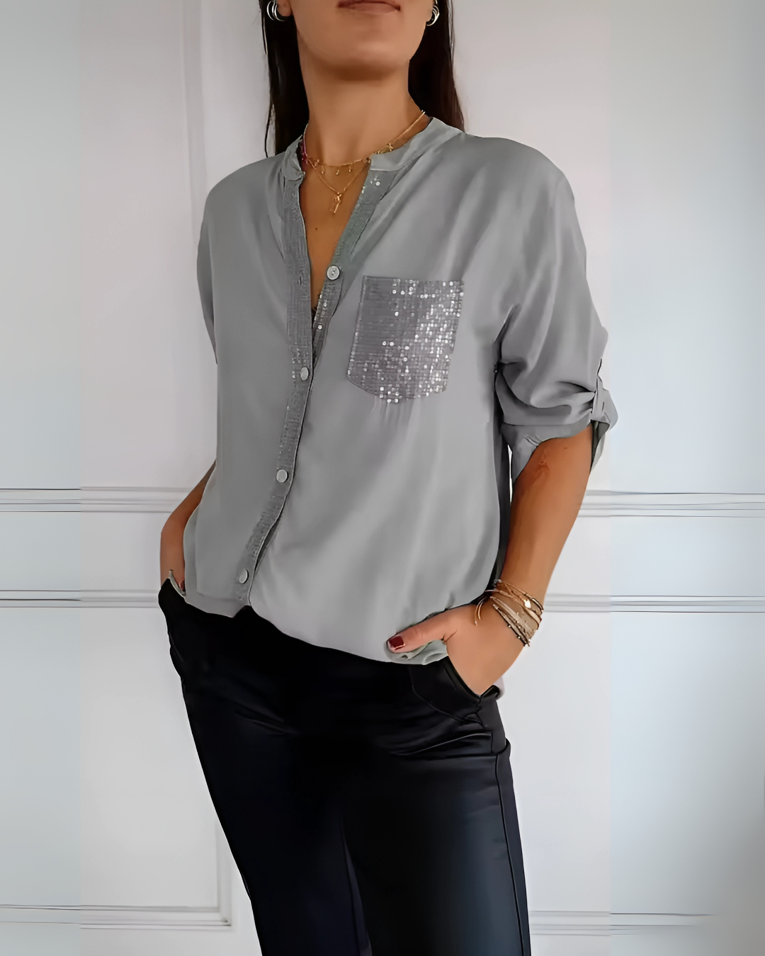 Camisa com Decote V Natália