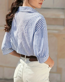 Camisa de Listras Mangas Bufantes Puno