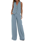 Conjunto Colete Sem Mangas Safira