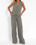 Conjunto Colete Sem Mangas Safira