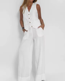 Conjunto Colete Sem Mangas Safira